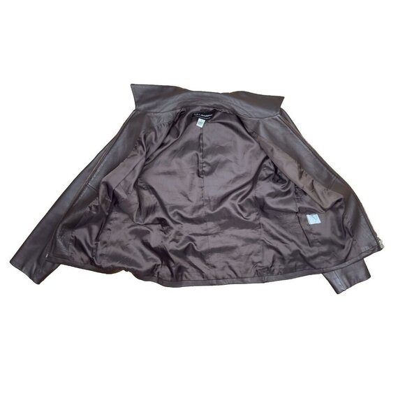 BOD & CHRISTENSEN Chocolate Brown Fitted Genuine Leather Hips Lenght Jacket 12 - Picture 9 of 9